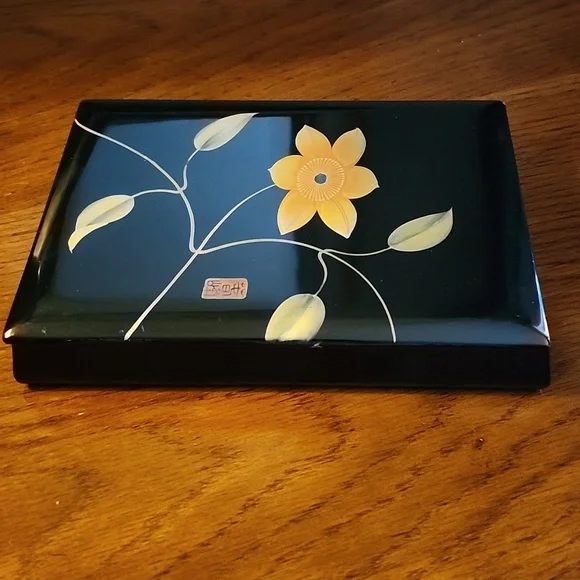 VTG JAPANESE AIZU-,NURI LACQUER FUMIBAKO BOX - Picture 12 of 13